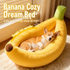 Banana-Shaped Pet Bed for Cats and Small Dogs