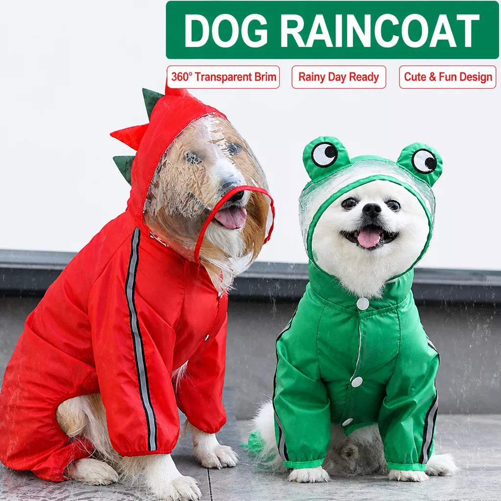 Full-Coverage Four-Leg Waterproof Raincoat for Dogs
