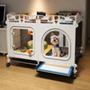 Indoor Dog Crate with Separate Toilet Tray