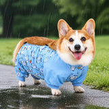 Waterproof Four-Leg Dog Raincoat with Belly Coverage