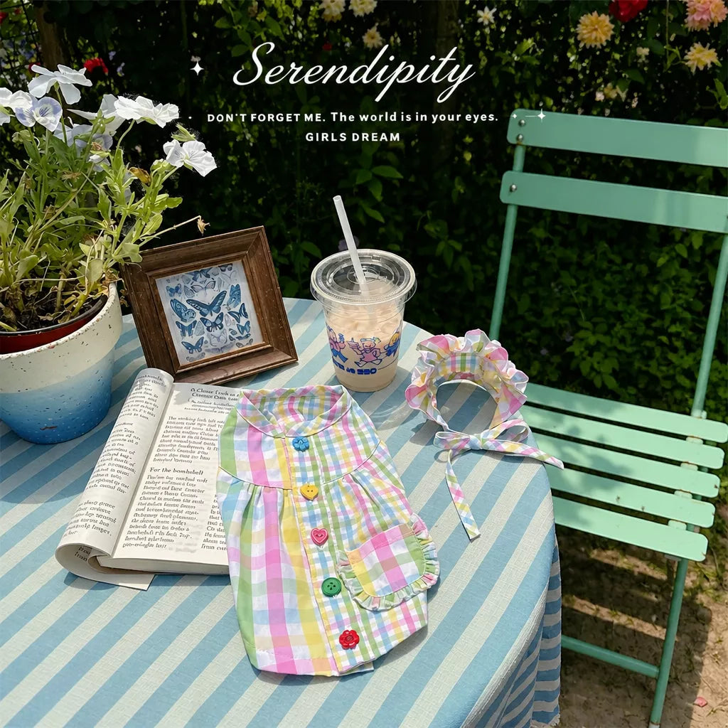 Plaid Color-Block Back-Closure Pet Shirt