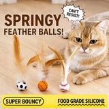 Cat Ball Toy with Feather Details