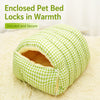 Enclosed Plush Pet Bed for Cats and Small Dogs