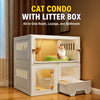 Indoor Cat Enclosure with Integrated Litter Box
