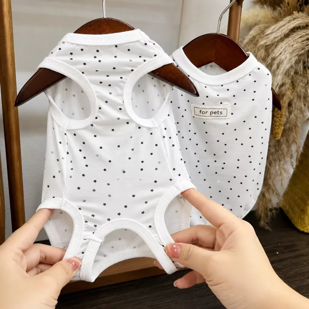 Lightweight Star Print Pet Vest for Small Dogs and Cats
