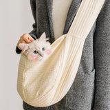Front-Carry Canvas Cat Carrier Backpack for Walks and Travel