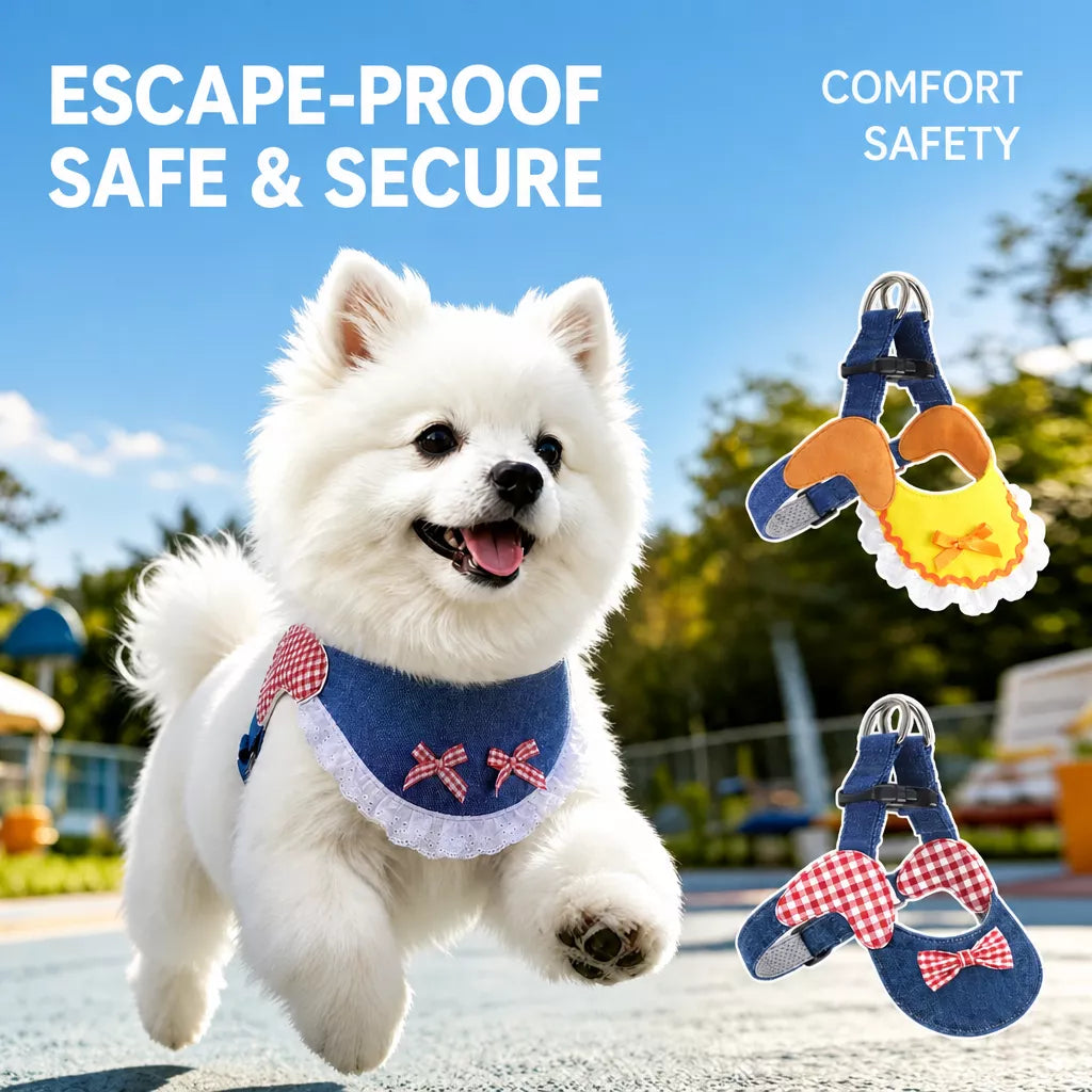 Dog Harness and Leash Set for Small to Medium Dogs
