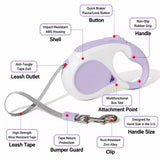 Retractable Dog Leash with Waste Bag Dispenser