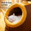 Enclosed Plush Pet Bed for Cats and Small Dogs