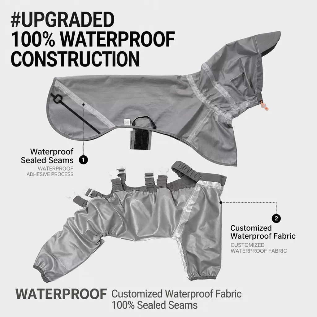Four-Leg Rain Jacket for Medium to Large Dogs