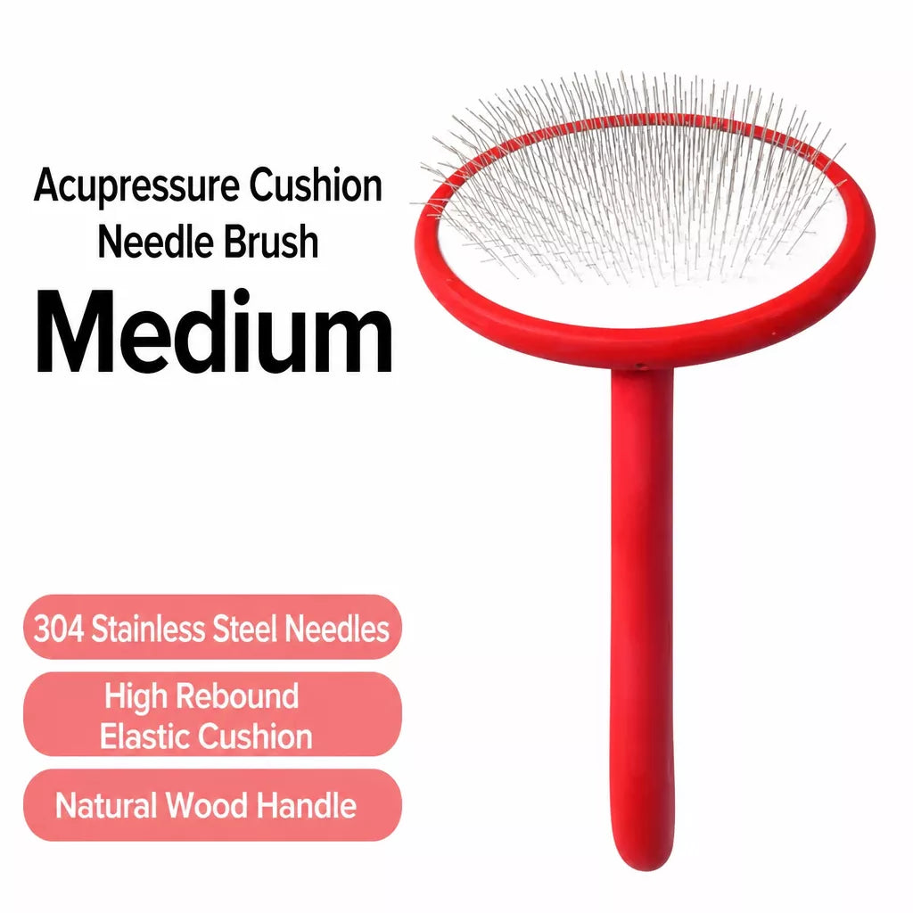 Cushioned Soft-Pin Slicker Brush for Dogs and Cats