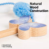 Wooden Cat Teaser Wand Toy with Bell and Colorful Attachments