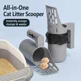 Cat Litter Scoop with Built-In Waste Bag Holder