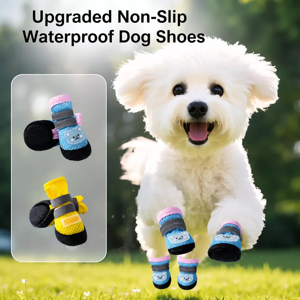 Nylon Dog Boots for Small Dogs – Soft Sole, Stay-On Design