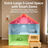 Multi-Tier Enclosed Cat Condo with Litter Area
