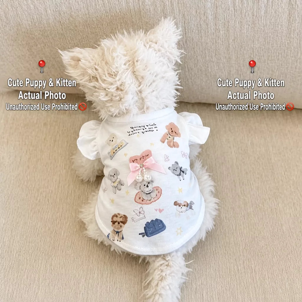 Bow Tie Flutter-Sleeve Pet Vest