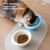 Wide-Opening Ceramic Pet Bowl for Cats and Dogs