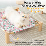 Wood-Frame Cot-Style Pet Bed with Polyester Cover