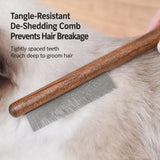 Wooden Cat Grooming Comb for Detangling and Loose Hair