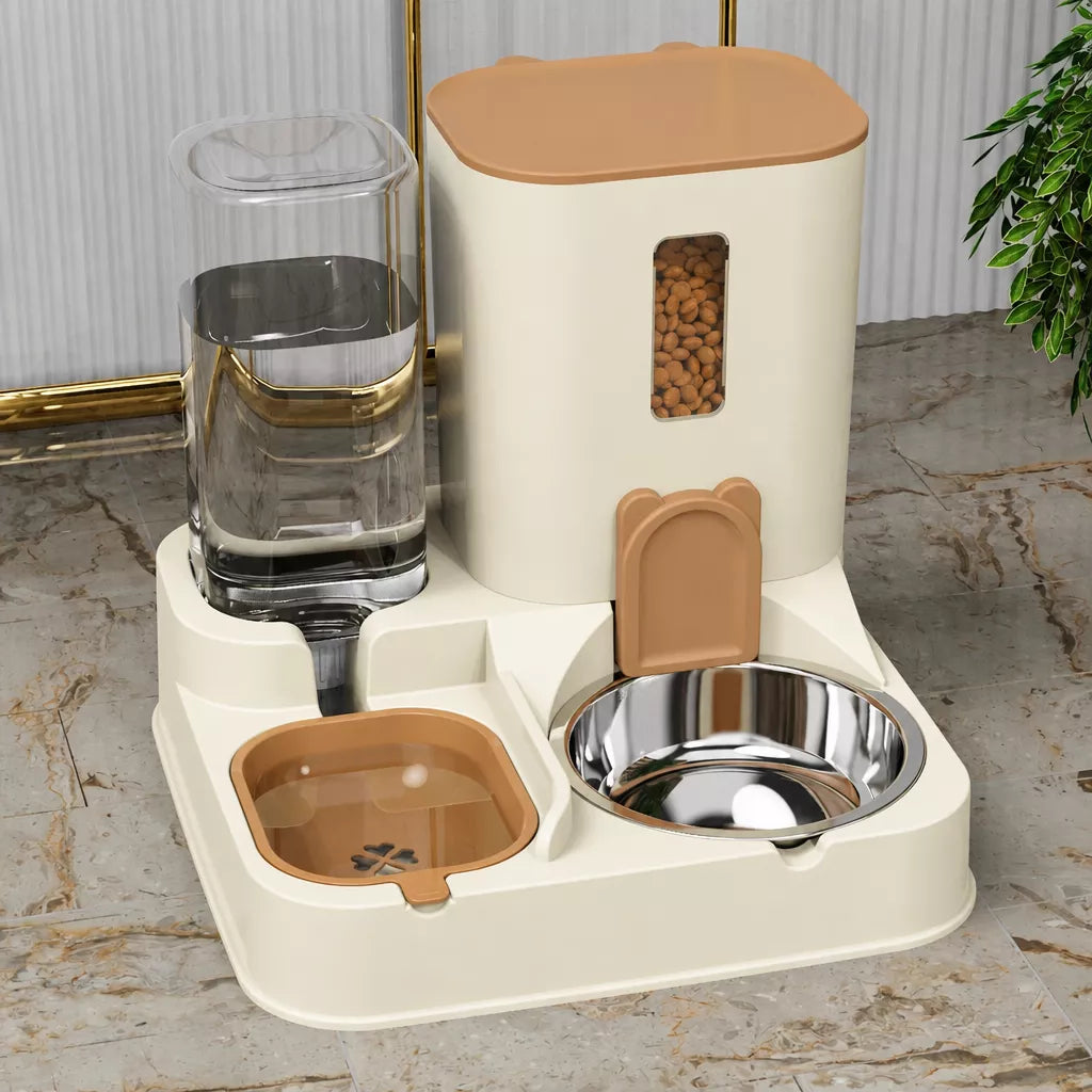 Two-Bowl Pet Feeding Set for Cats and Dogs