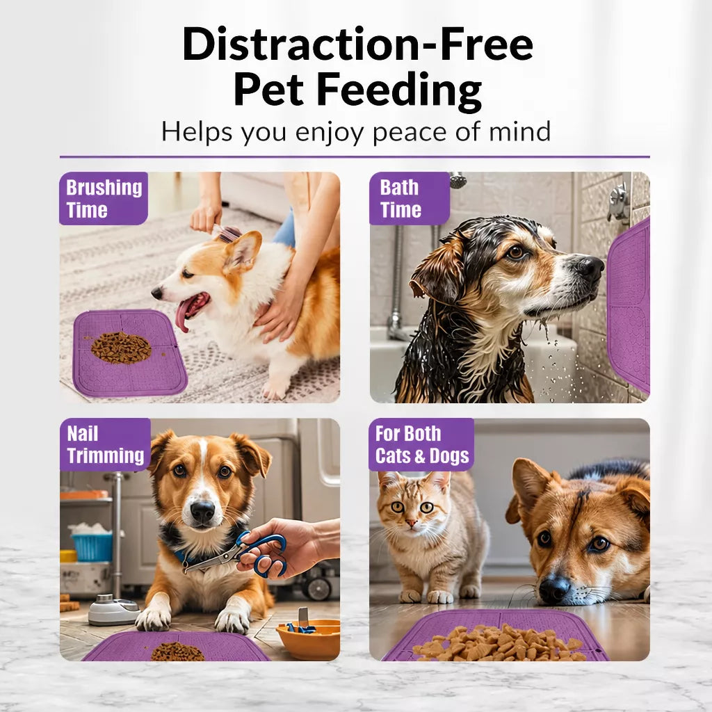 Silicone Slow Feeder Lick Mat for Dogs & Cats