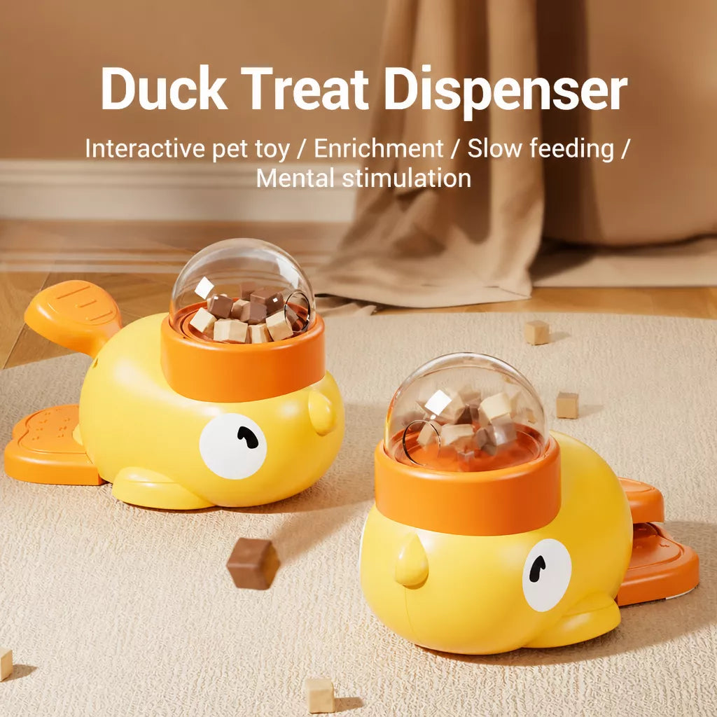 Duck-Shaped Interactive Treat Dispenser for Cats & Dogs