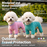 Synthetic Leather Four-Leg Dog Jumpsuit for Outdoor Walks