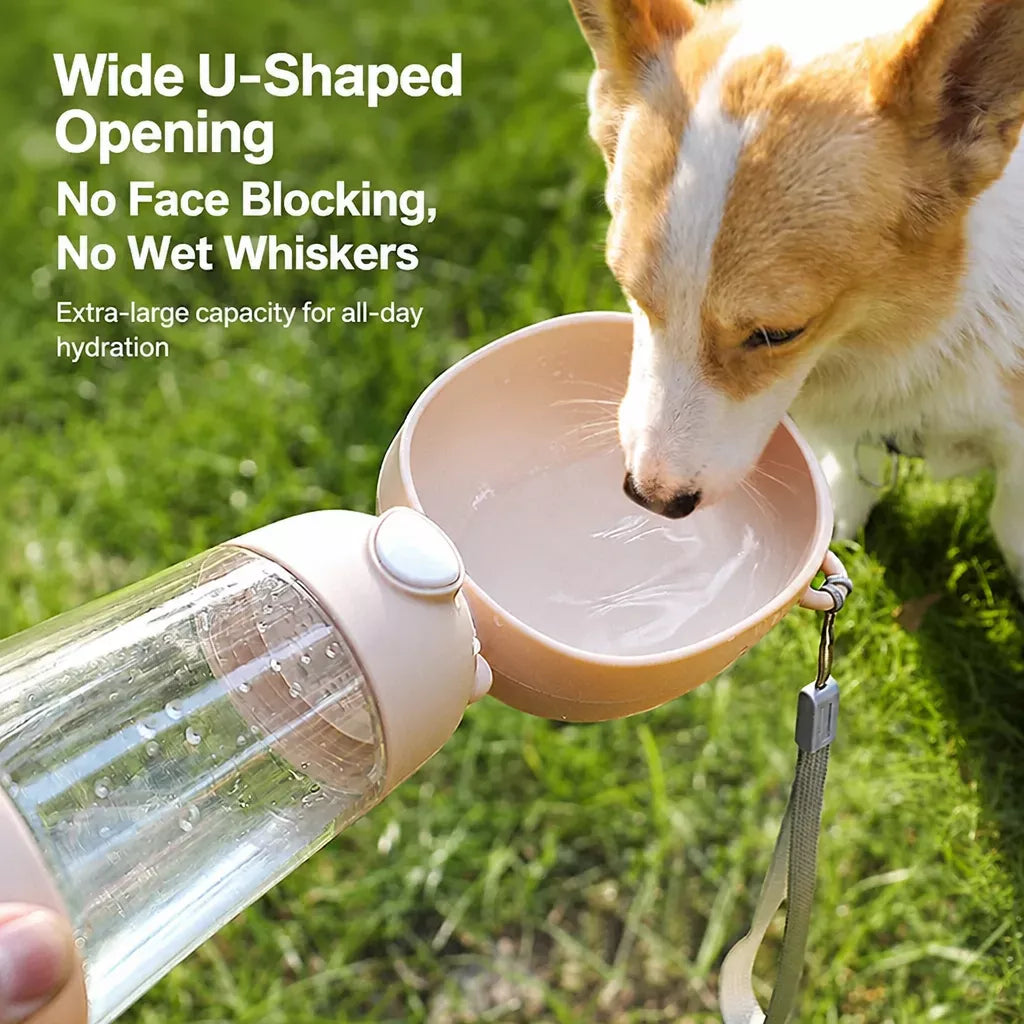 Portable Dog Water Bottle with Built-In Drinking Cup for Walks
