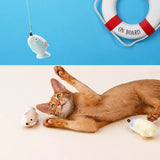 Retractable Cat Wand Toy with Fish-Shaped Teaser
