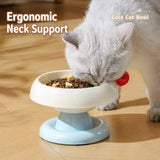 Pet Food & Water Bowl with Low-Profile Non-Slip Base