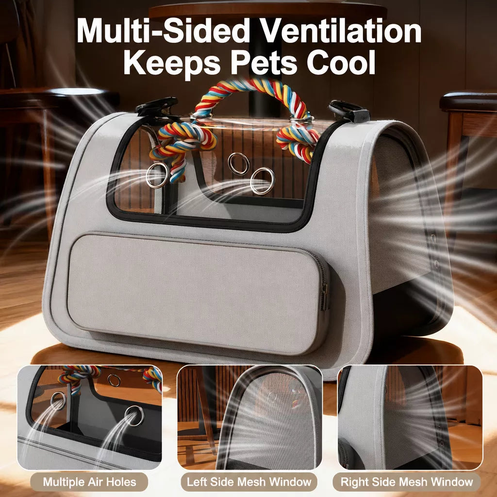 Breathable Pet Carrier Backpack with Handheld Carry Option