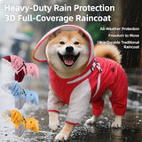 Hooded Four-Leg Dog Raincoat for Small to Medium Dogs