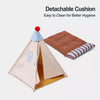 Semi-Enclosed All-Season Cotton-Linen Pet Bed for Cats and Small Dogs