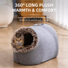 Enclosed Plush Pet Bed for Cats and Small Dogs