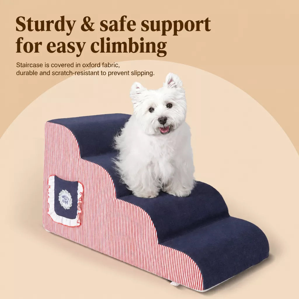 Pet Stairs for Small Dogs with Removable, Washable Design