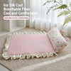 Cotton-Linen Pet Bed Mat with Bunny-Ear Pillow for Cats & Dogs