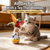 Beechwood Cat Wobble Toy with Feather and Twist Designs