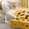 Interactive Cat Activity Box with Scratch Pad and Toy Balls