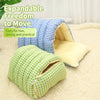 Enclosed Plush Pet Bed for Cats and Small Dogs