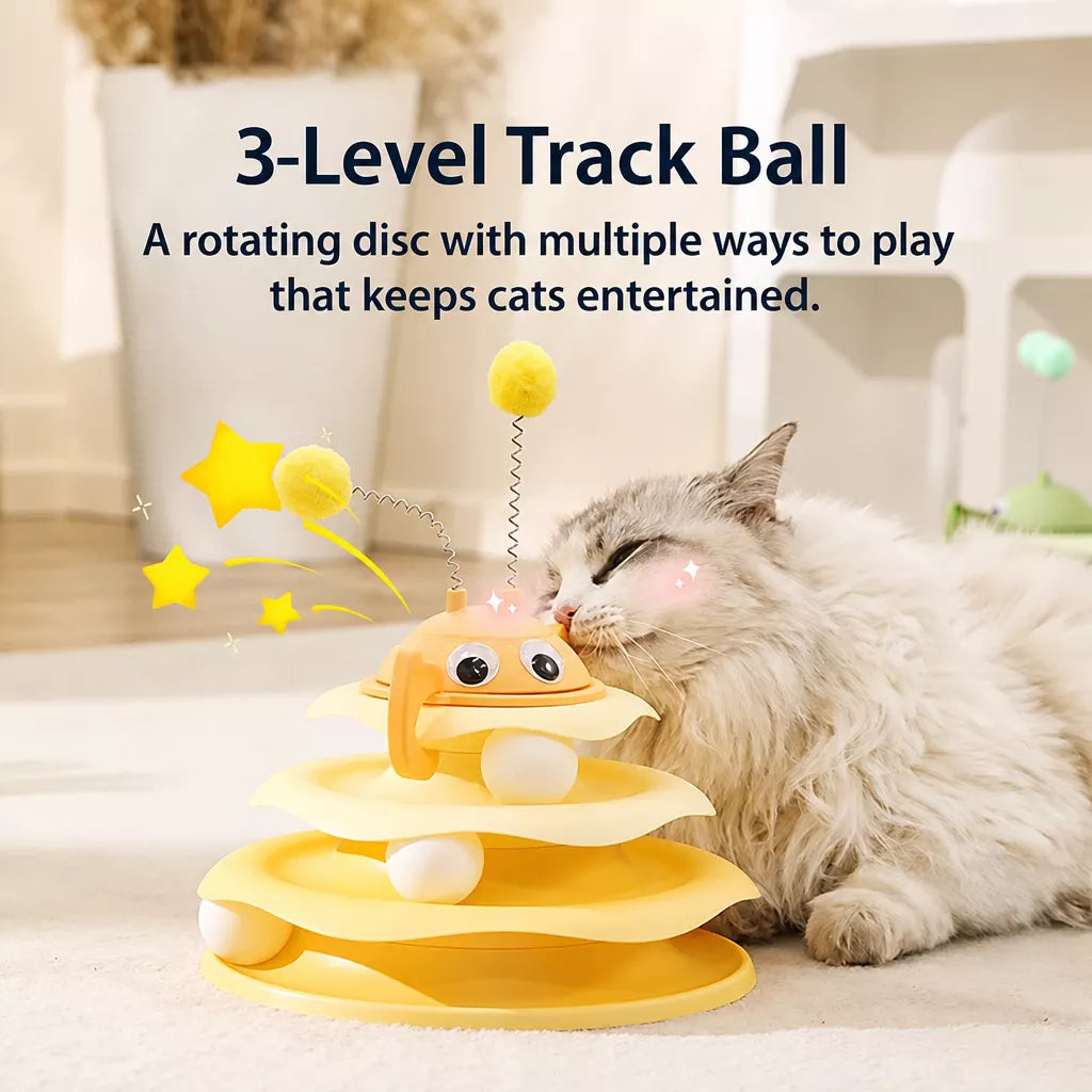 Interactive Cat Spinning Track Ball Toy