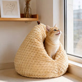Enclosed Chicken-Shaped Cat Bed with Plush Interior