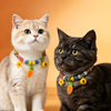 Adjustable Nylon Pet Collar with Wooden Accent and Bell