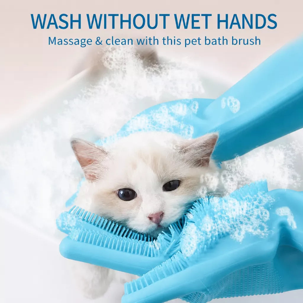 Pet Bathing Gloves for Dogs and Cats