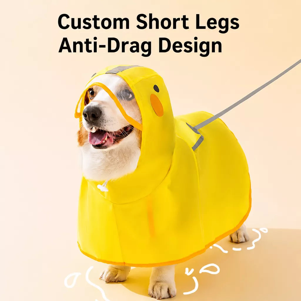 Dog Raincoat with Belly Coverage for Small to Medium Dogs