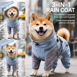 Hooded Four-Leg Dog Raincoat for Small to Medium Dogs