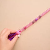 Cat Feather Teaser Toy with Stretchy Cotton Rope