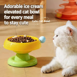 Pet Food & Water Bowl with Low-Profile Non-Slip Base