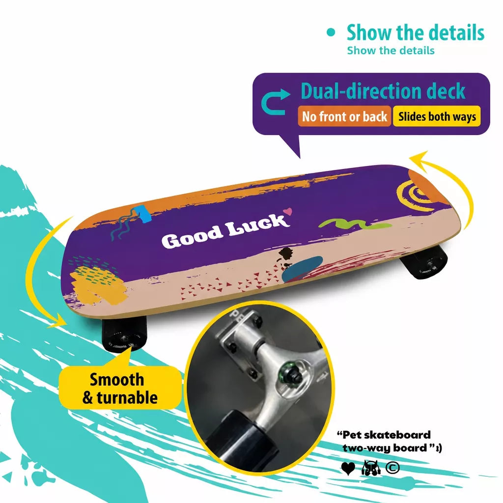 Dog Skateboard Toy with Two-Way Steering