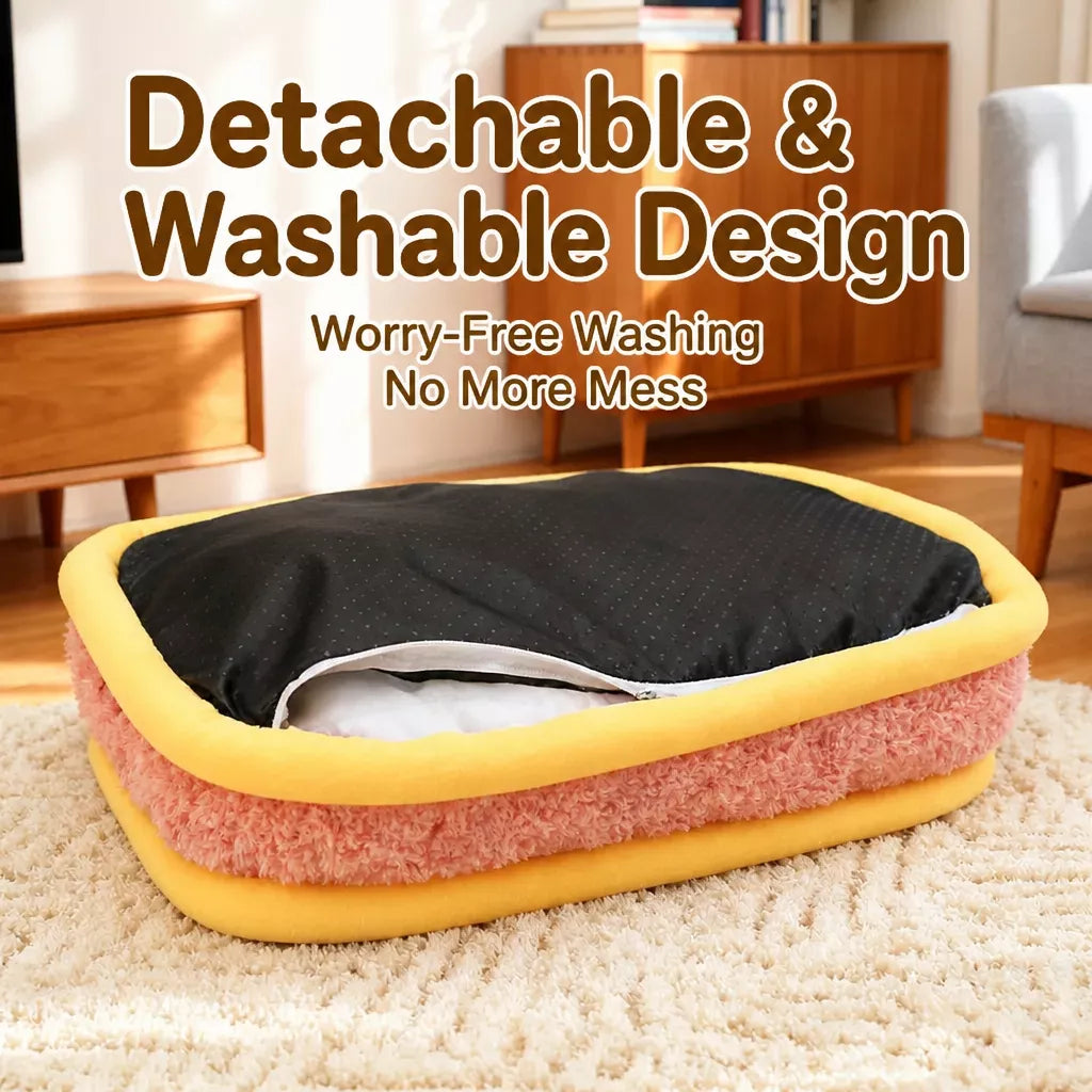 Colorful Plush Pet Bed for Dogs and Cats