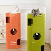 Multi-Tier Felt Cat Tower with Enclosed Hideaway and Scratcher